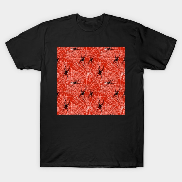 Black Widow Spiders and Webs T-Shirt by sandpaperdaisy